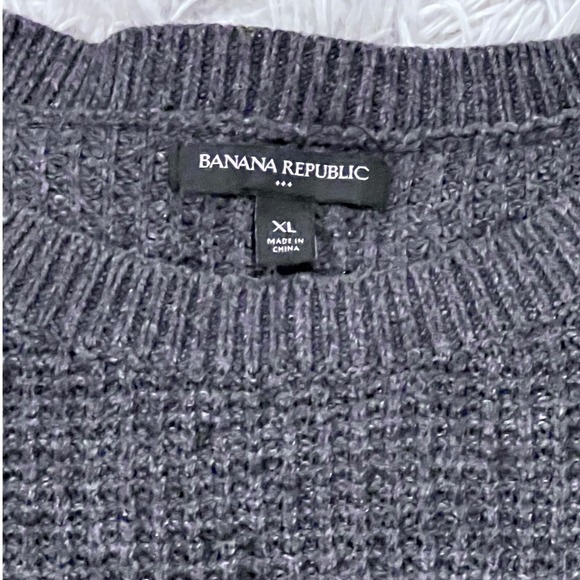 Banana Republic Men's Textured Knit Sweater Dark Gray Crew Neck Size XL - Picture 2 of 6